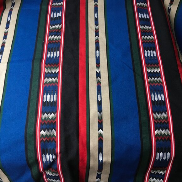 Cranston Millworth Fabric Southwest Native Beaded Pattern Black Blue Red 4.5 Yd - Picture 2 of 5